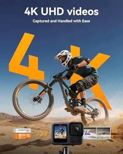 Three black KOOTION microSDXC cards displaying U3 V30 and A1 logos for 4K recording