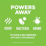 Affresh tablets showing foaming action for deep cleaning washer pumps and hoses.