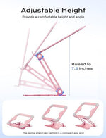 LOXP ergonomic laptop holder adjusted to its maximum height setting