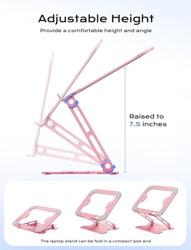 LOXP ergonomic laptop holder adjusted to its maximum height setting