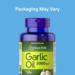 Puritan's Pride Garlic Oil 250 rapid release softgels label information view