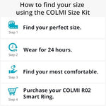 User measuring finger with Colmi R02 professional sizing tool