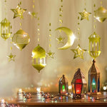 Cheerland 16-piece Islamic holiday banner kit displayed horizontally across a decorated festive fireplace mantel.