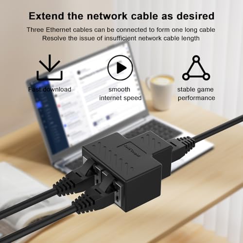 Desoficon network cable adapter T-shape design