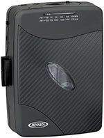 Jensen walkman style cassette player with the tape door open for loading.