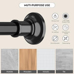 Haryaers tension rod installed in a modern bathroom shower