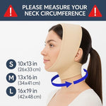 Women wearing V T VARITEKS jowl tightening bandage for post-op recovery.
