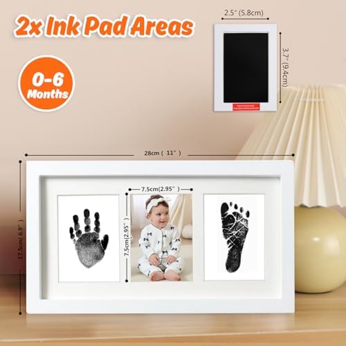 Safe clean touch ink pad being peeled away from the baby print card mess free