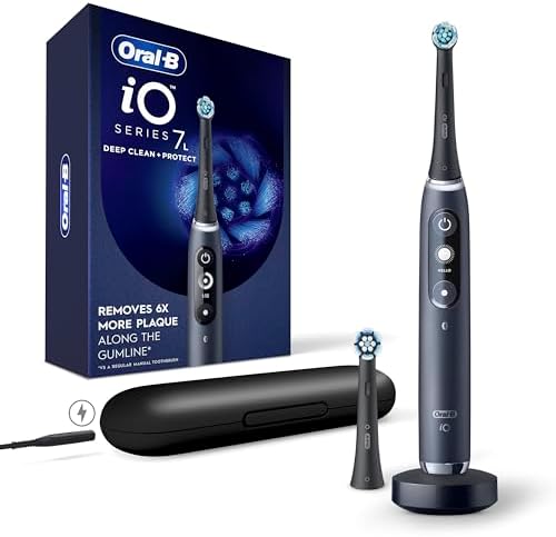 Oral-B iO Series 7 electric toothbrush front view showing interactive display screen.