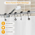 TVTOO modern black shower hooks secure closing mechanism detail