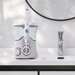 Oralphi one meter flexible replacement hose attached to oral irrigator handle