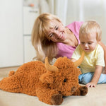 Wepop highland cow pillow decor placed on bed