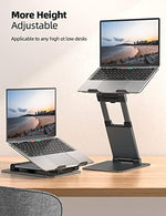 Nulaxy dual foldable laptop holder showing ventilated aluminium back panel design for cooling