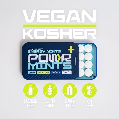 POWR natural mint flavor energy boost mints for fresh breath and alertness