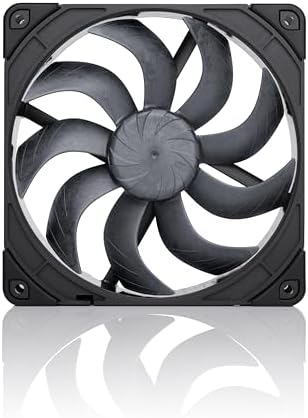 Noctua 140mm premium case fans showing the advanced Progressive-Bend impeller and tight tip clearance.