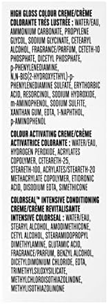 Clairol authentic USA imported permanent hair dye box side view showing ingredients