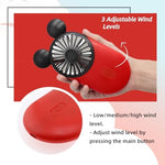 DecoLife rechargeable portable personal fan with built-in LED light glowing softly