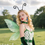 Side profile of the lightweight insect costume hairband for girls and women.
