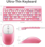 XISOGUU full size mechanical style wireless desktop setup with clear protective rubber keyboard cover applied