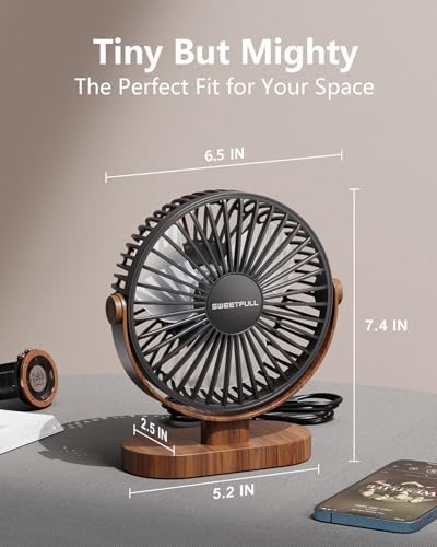 SWEETFULL personal mini fan close up of the detachable front safety grille