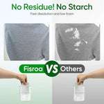 Fisroa plastic free biodegradable laundry washer strips stack view