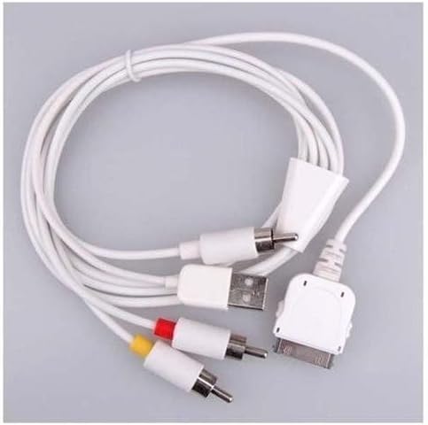 G7 Power 5 Feet White USB Male-To-Male Composite Video Cable front view showing standard USB plug and yellow red white RCA audio video connectors.
