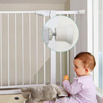 PAWOAH wall cups installed between safety gate pressure screws and home doorway