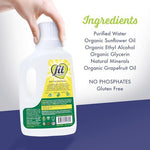 Fit Organic produce wash ingredient list and certifications