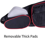 Xintre side door storage bag with removable knee pad detached demonstrating adjustable interior space
