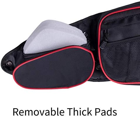 Xintre side door storage bag with removable knee pad detached demonstrating adjustable interior space