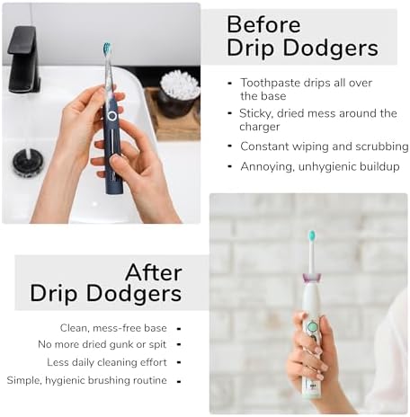 Adjustable silicone protective ring preventing toothpaste slime on white countertop charging station