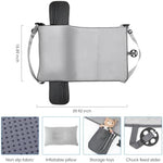 Wsoaam kids airplane seat extender inflated on a commercial airline seat