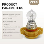 Downhill automotive replacement bulbs showing a pair of twelve volt twenty four watt daytime running lamps side by side