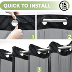 Ringless split rings installation detail on shower rod