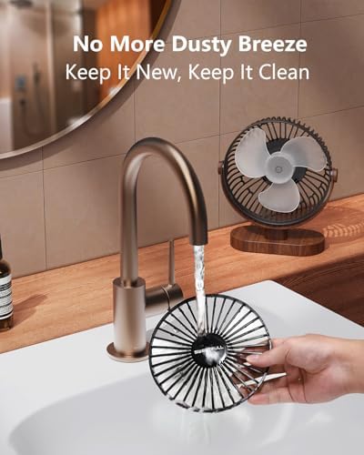 SWEETFULL portable cooling fan showing the anti skid base and foldable hanging hook