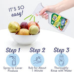 Fit Organic spray bottle being used on fresh apples