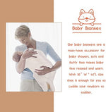Close up view of Loiieru baby soft blanket and wooden rattle