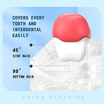 Close up of food grade silicone U-shaped brush head for sensitive gums.