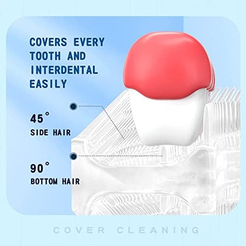 Close up of food grade silicone U-shaped brush head for sensitive gums.