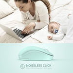 Seenda silent optical mouse showing USB nano receiver storage