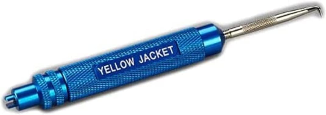 Yellow Jacket 19047 gasket removal tool front view with blue knurled handle