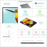 Chuwi convertible laptop folded into tablet mode for portable entertainment.