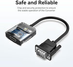 Vention VGA to HDMI Dongle highlighting the Micro USB power input port used for active digital signal conversion.