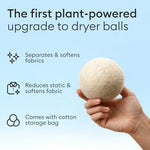 Four pack of felted hemp laundry balls for faster drying times.