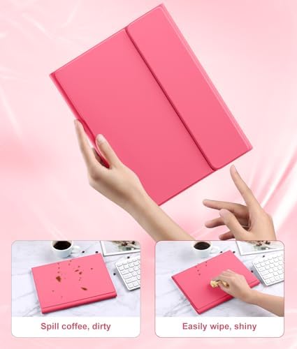 Harvopu pink tablet accessory showcasing the integrated stylus holder slot placement
