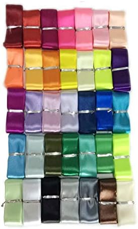 Ribbons 1CM--3.8CM Satin Ribbon front view assortment of 35 colors