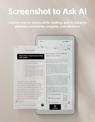 Viwoods AiPaper Reader with included protective case