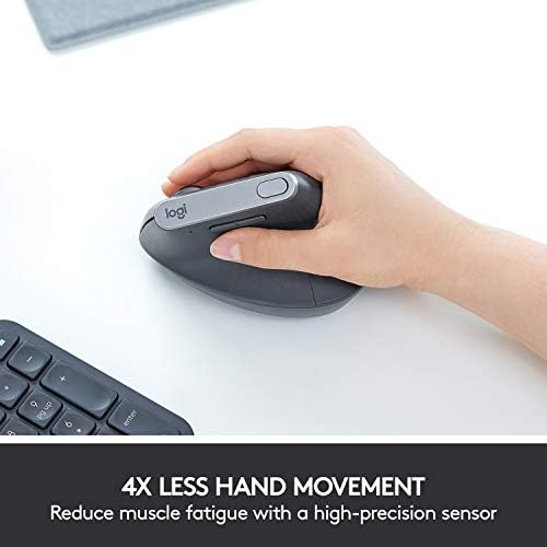 Logitech MX vertical mouse base view with the easy switch multi device connection buttons