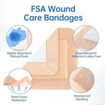 Close-up of the 5-layer waterproof silicone bandage showing the gentle adhesive border