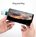 Mepsies portable Type C adapter being utilized to link a standard thumb drive to a smartphone.